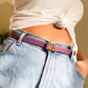 Vintage Purple Butterfly Belt